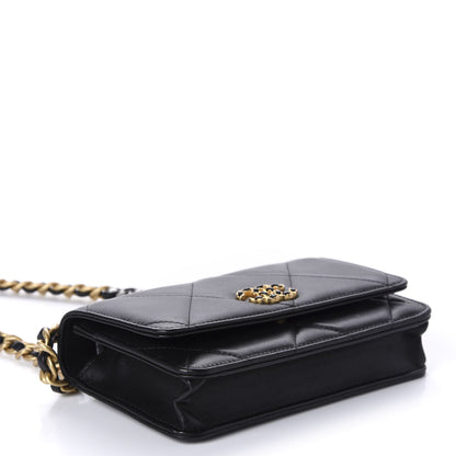 Chanel Goatskin Quilted 19 Wallet On Chain WOC Black 4 of 11