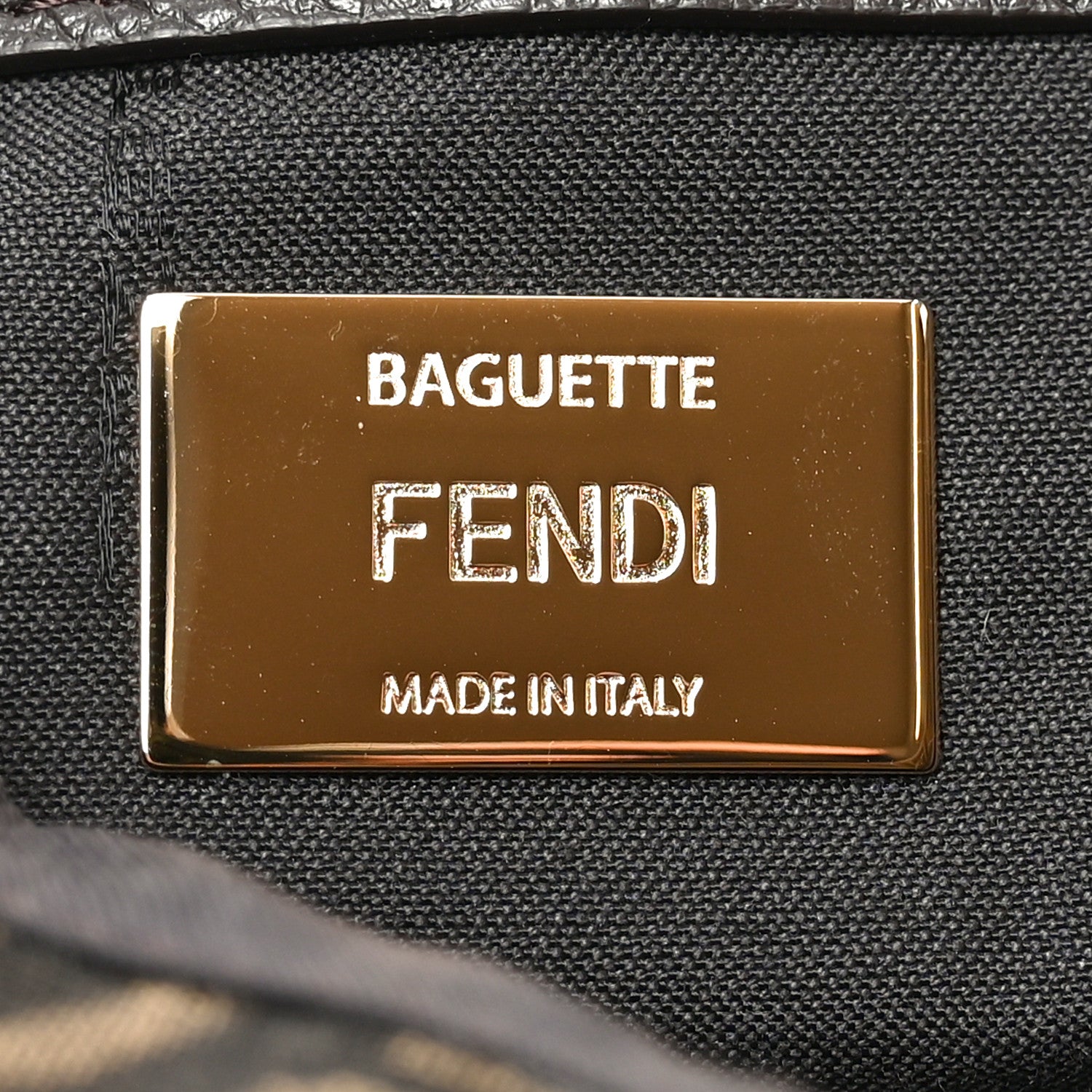 Fendi Fabric Jacquard FF 1974 Maxi Baguette Tobacco Moro Black 6 of 10