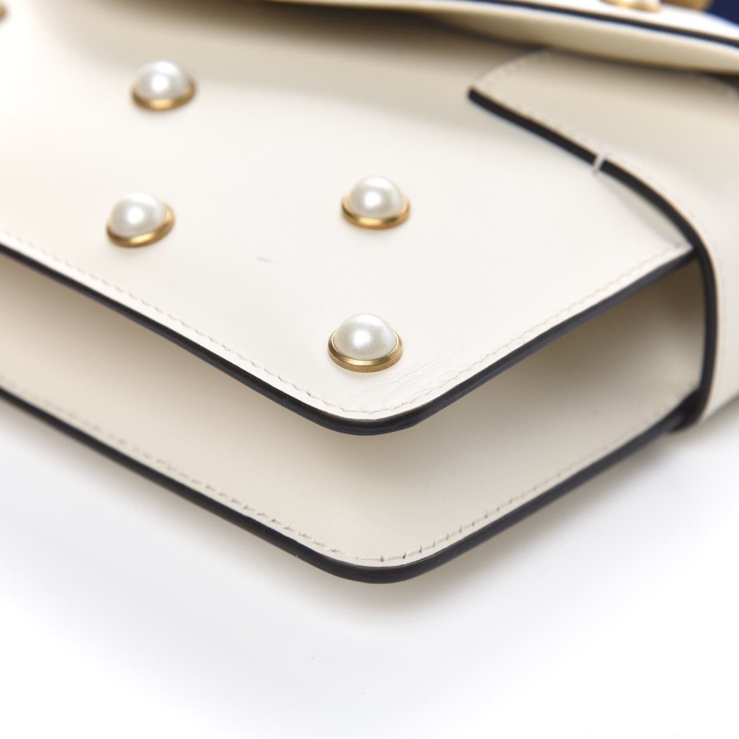 Gucci Nappa Pearl Studded Mini Queen Margaret Broadway Shoulder Bag Mystic White 10 of 12