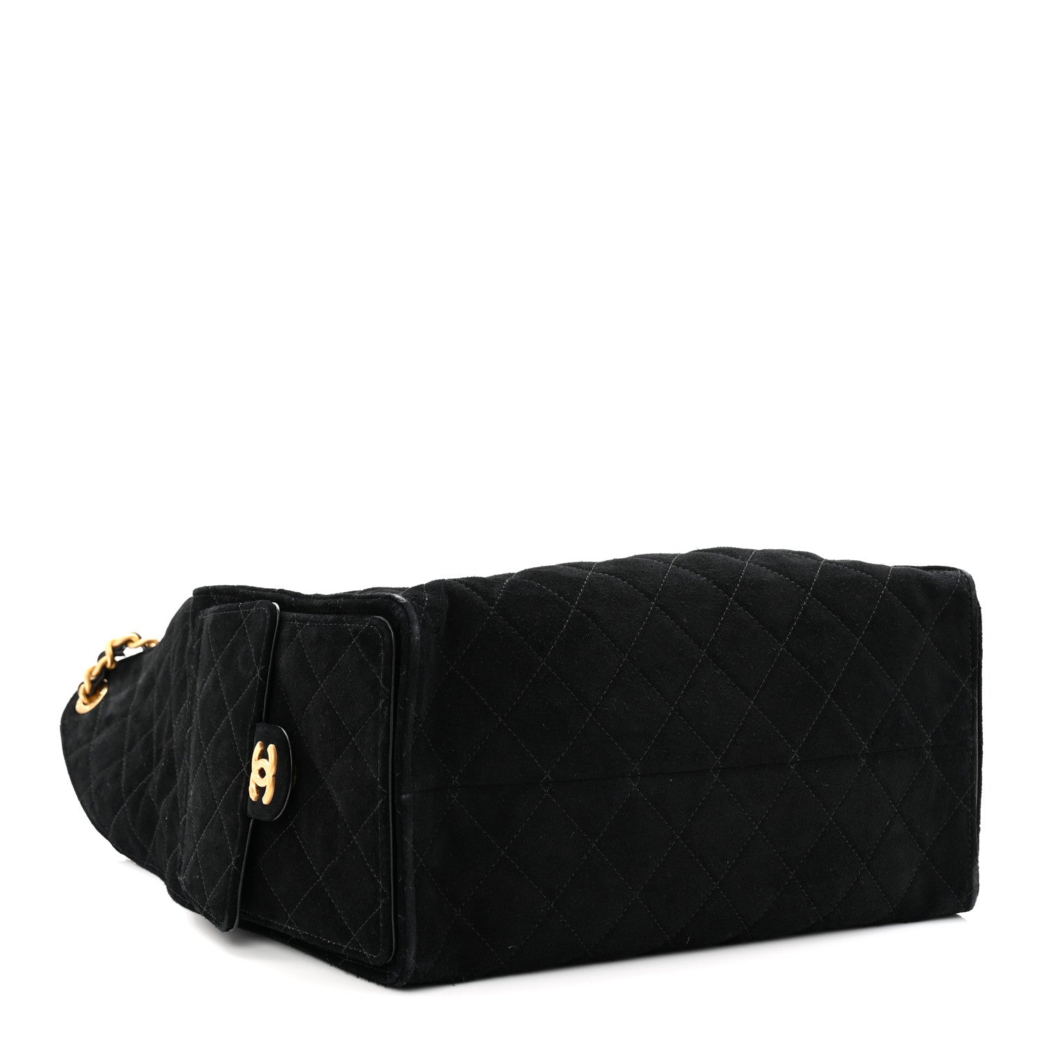 Chanel Suede Quilted Medium Chanel 25 Handbag Black 4 of 10