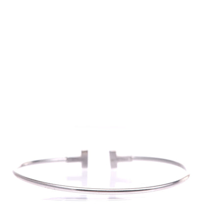 Tiffany 18K White Gold Narrow T Wire Bracelet 4 of 5