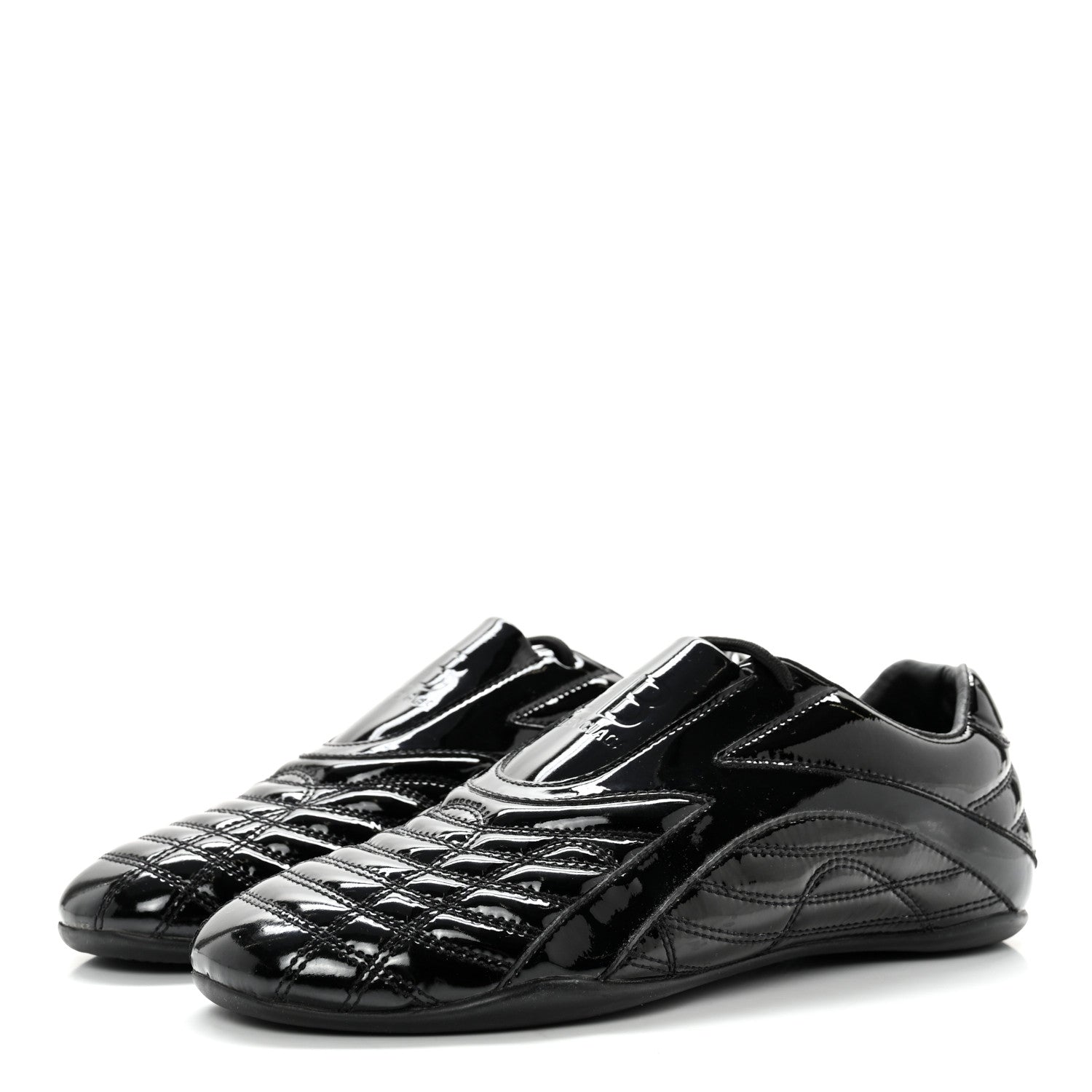 Balenciaga Patent Polyurethane Womens Zen Sneakers 38 Black 3 of 8