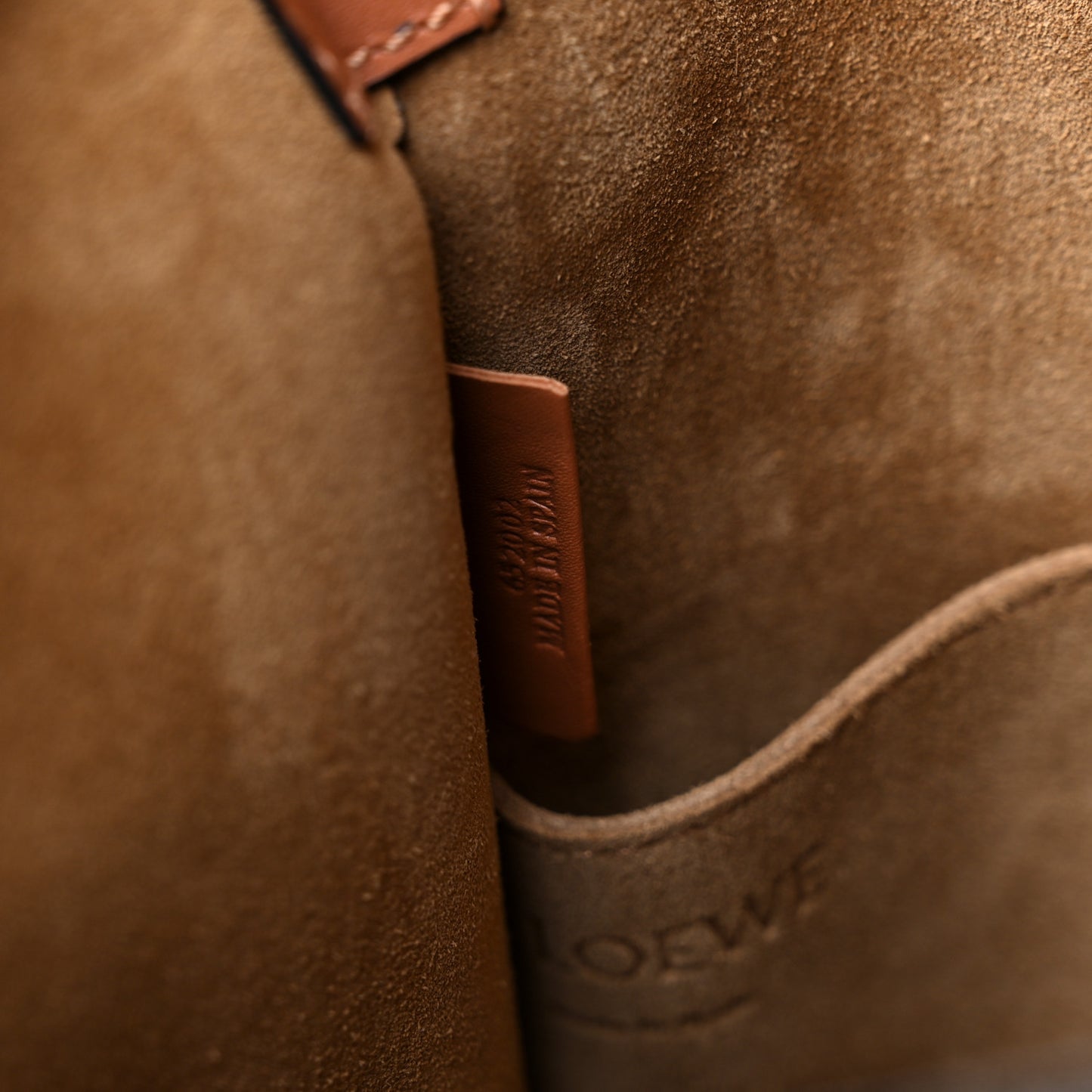 Calfskin Perforated Anagram Gate Bucket Bag Light Oat Tan