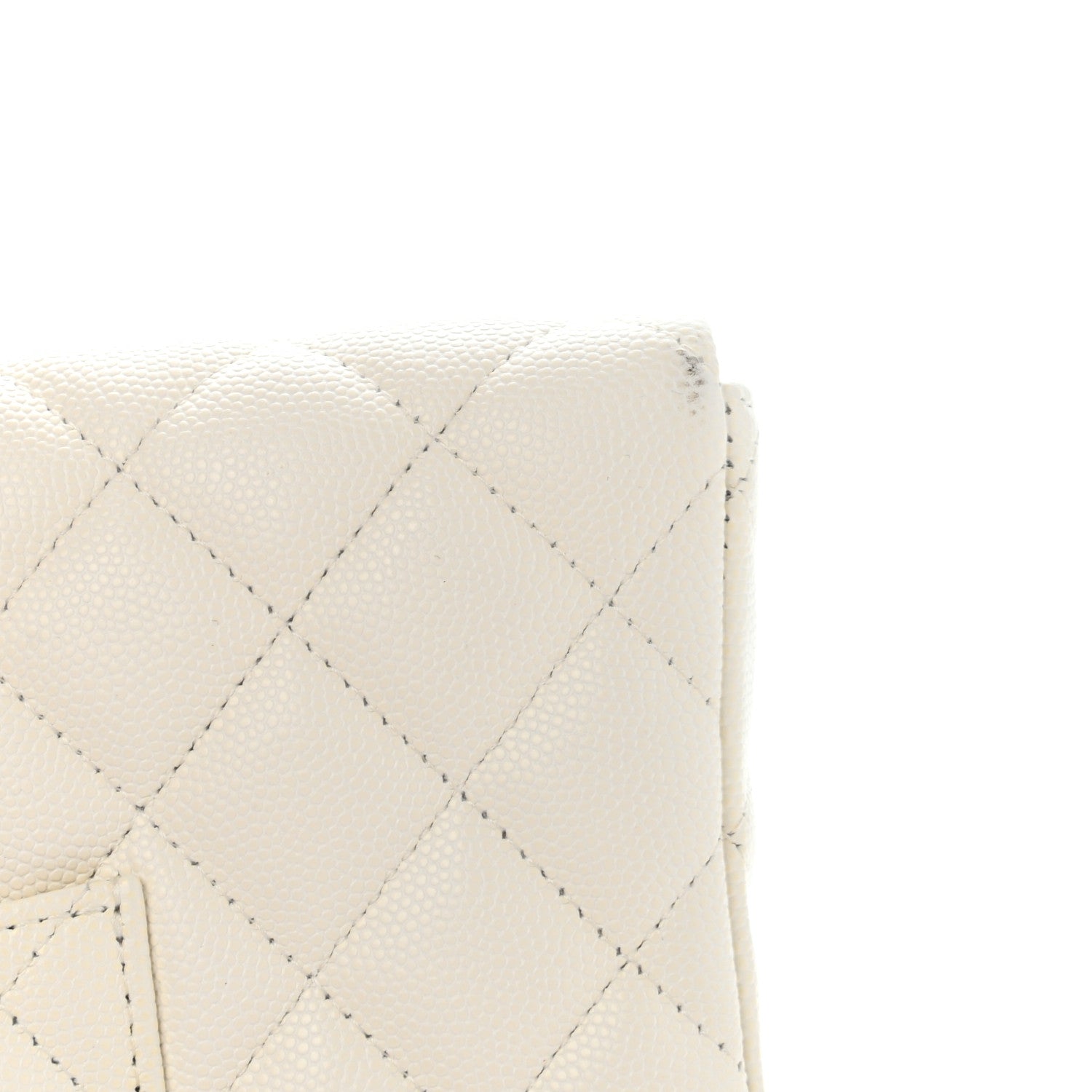 Chanel Caviar Quilted Flap Clutch White 12 of 12