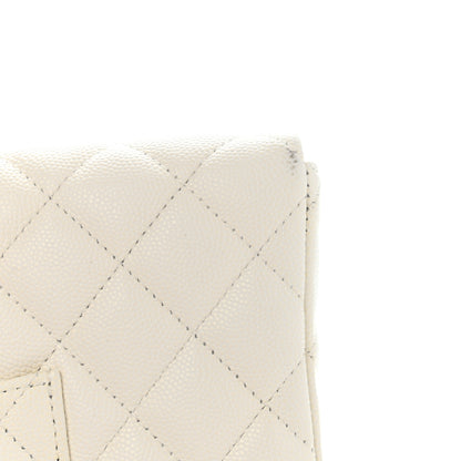 Chanel Caviar Quilted Flap Clutch White 12 of 12