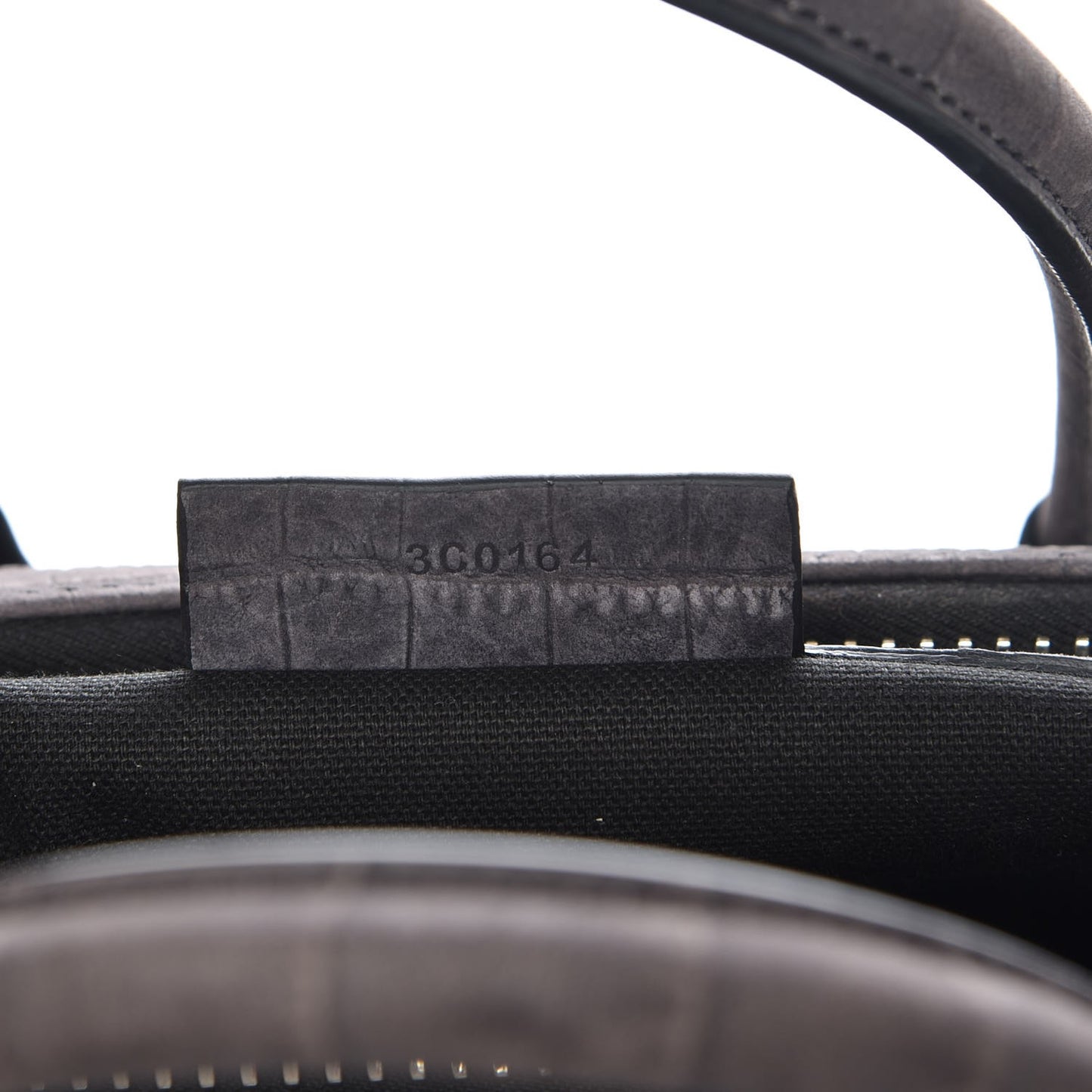 Nubuck Crocodile Embossed Medium Antigona Washed Black
