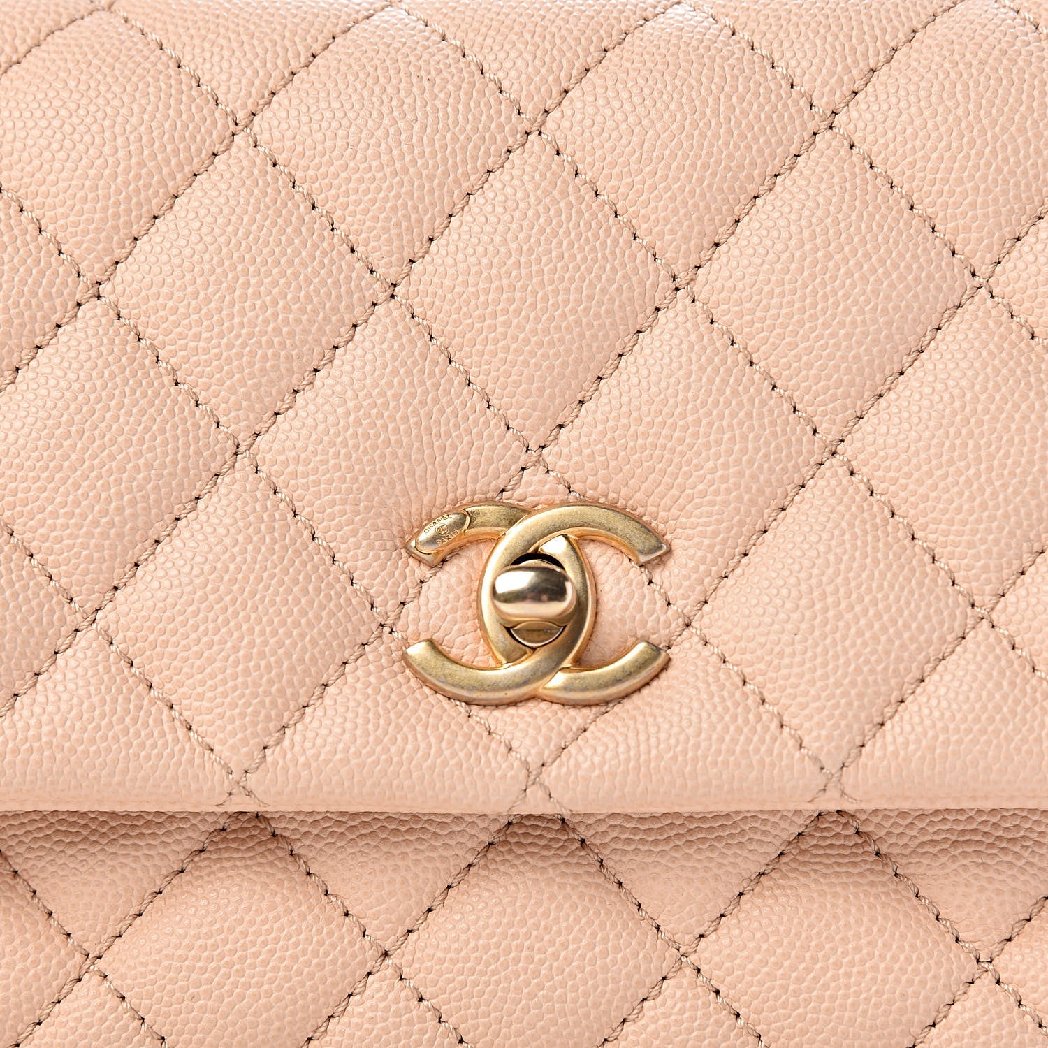 Chanel Caviar Quilted Mini Coco Handle Flap Beige 10 of 11