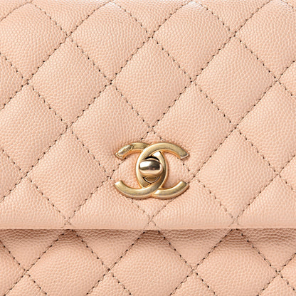Chanel Caviar Quilted Mini Coco Handle Flap Beige 10 of 11