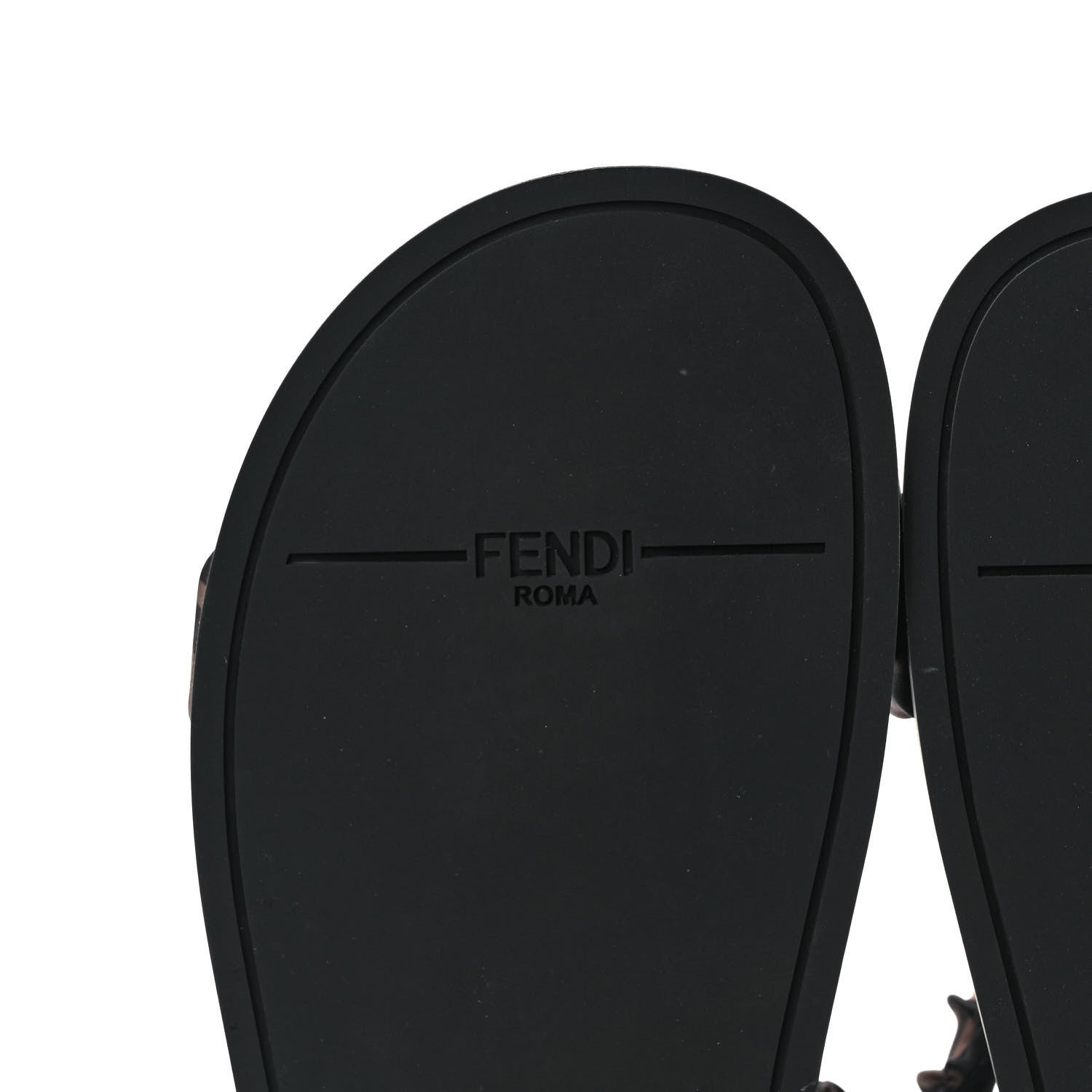 Fendi Satin FF Ruched Sandals 39.5 Tobacco Black 6 of 8