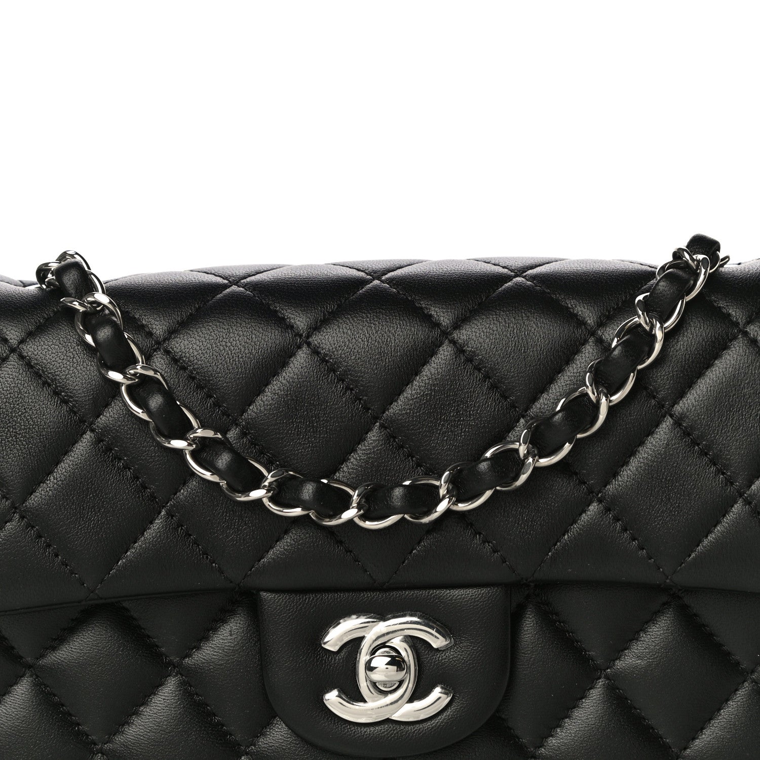 Chanel Lambskin Quilted Mini Rectangular Flap Black 8 of 15