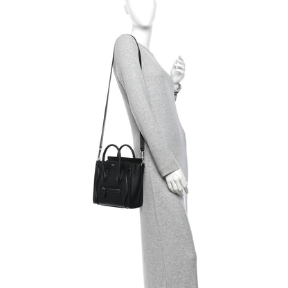 Celine Smooth Calfskin Nano Luggage Black 2 of 11