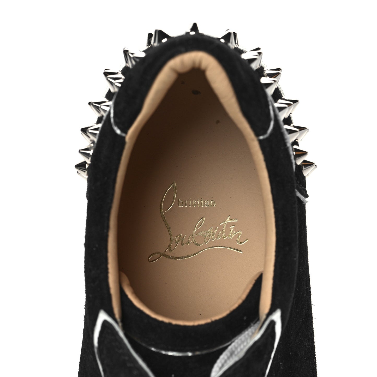 Suede Womens Louis Junior Spikes Flat Sneakers 37 Black