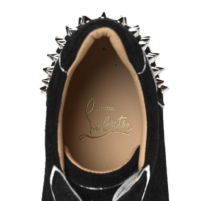 Christian Louboutin Suede Womens Louis Junior Spikes Flat Sneakers 37 Black 9 of 9