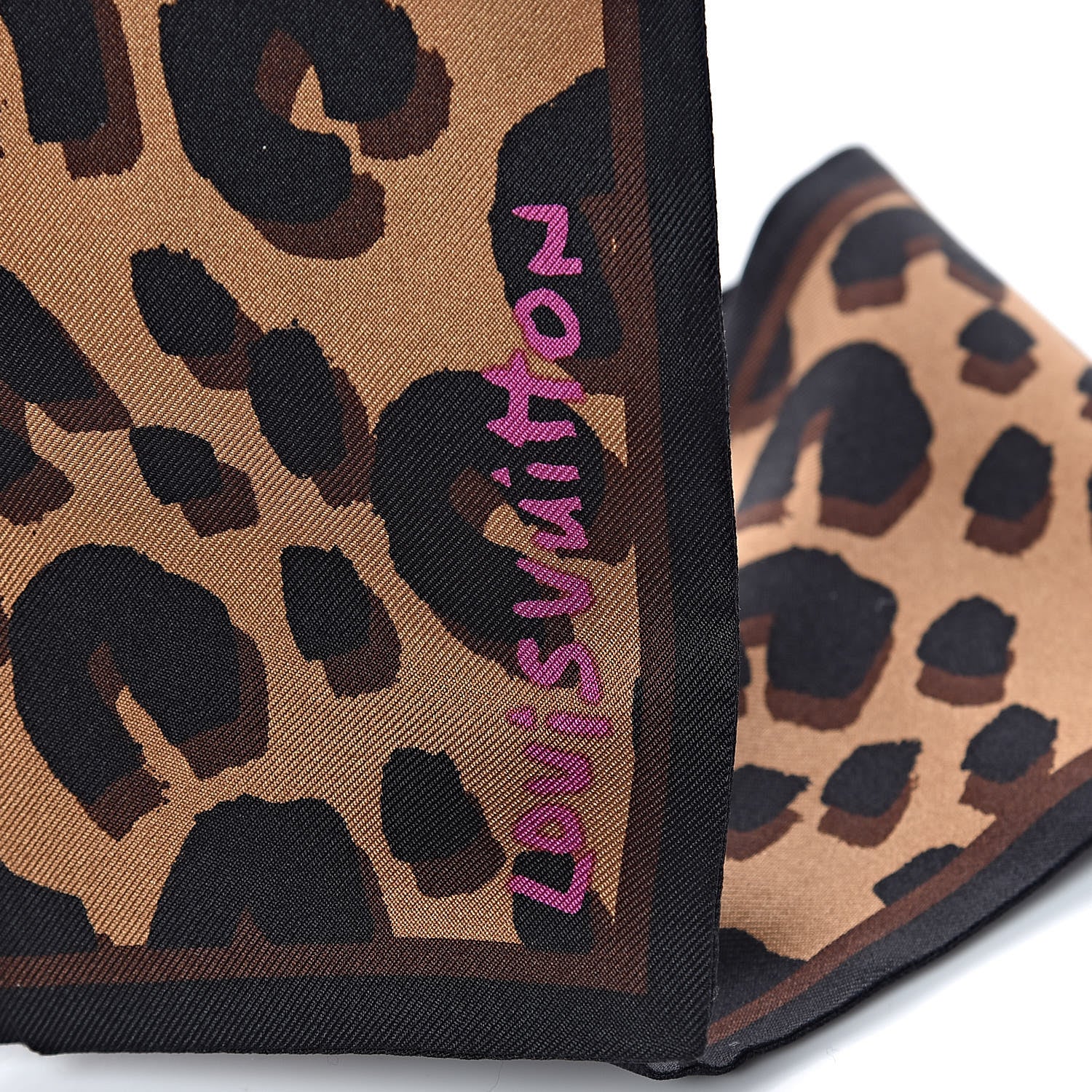 Louis Vuitton Silk Leopard Bandeau Scarf Marron 3 of 5