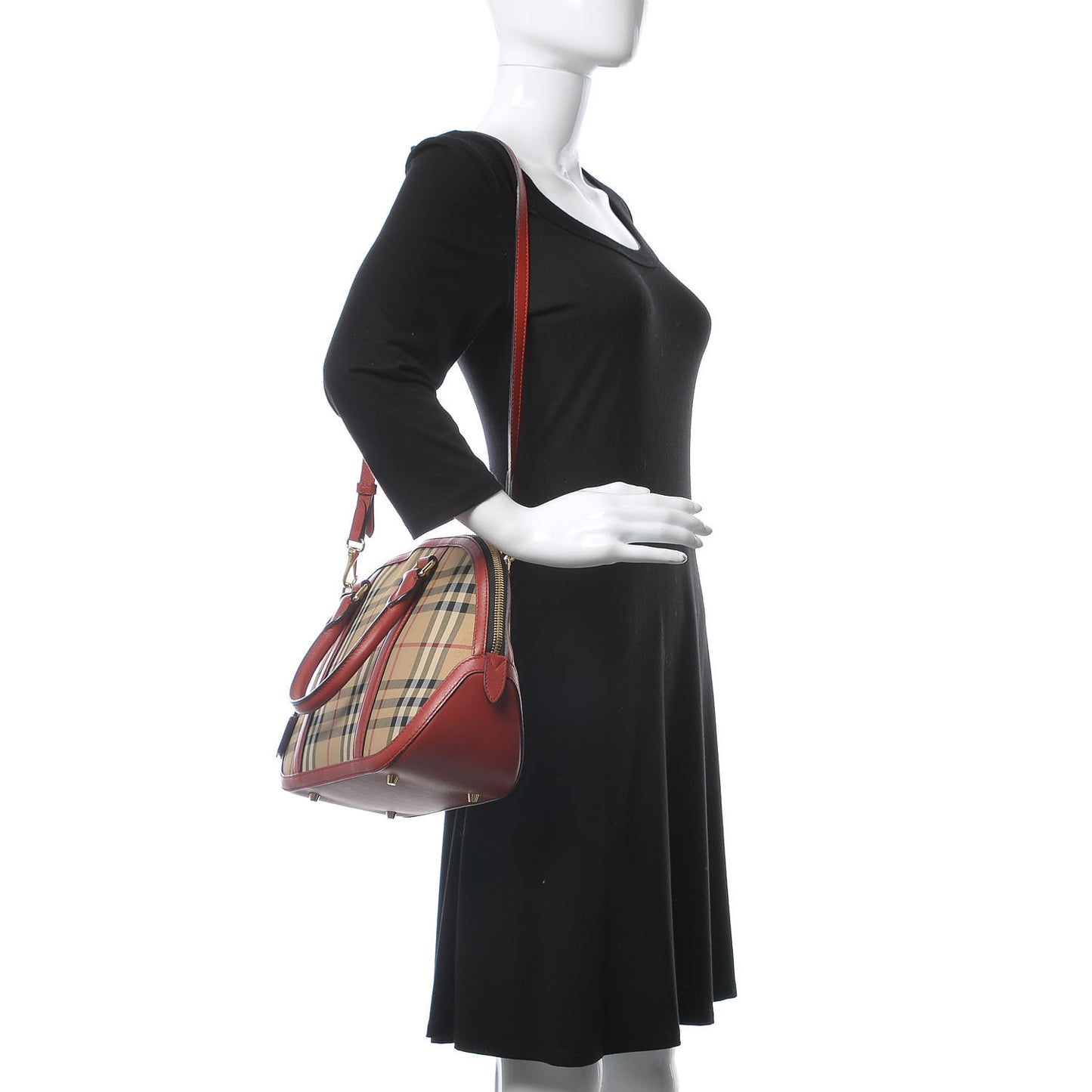 Horseferry Check Small Orchard Bowling Bag Honey Parade Red