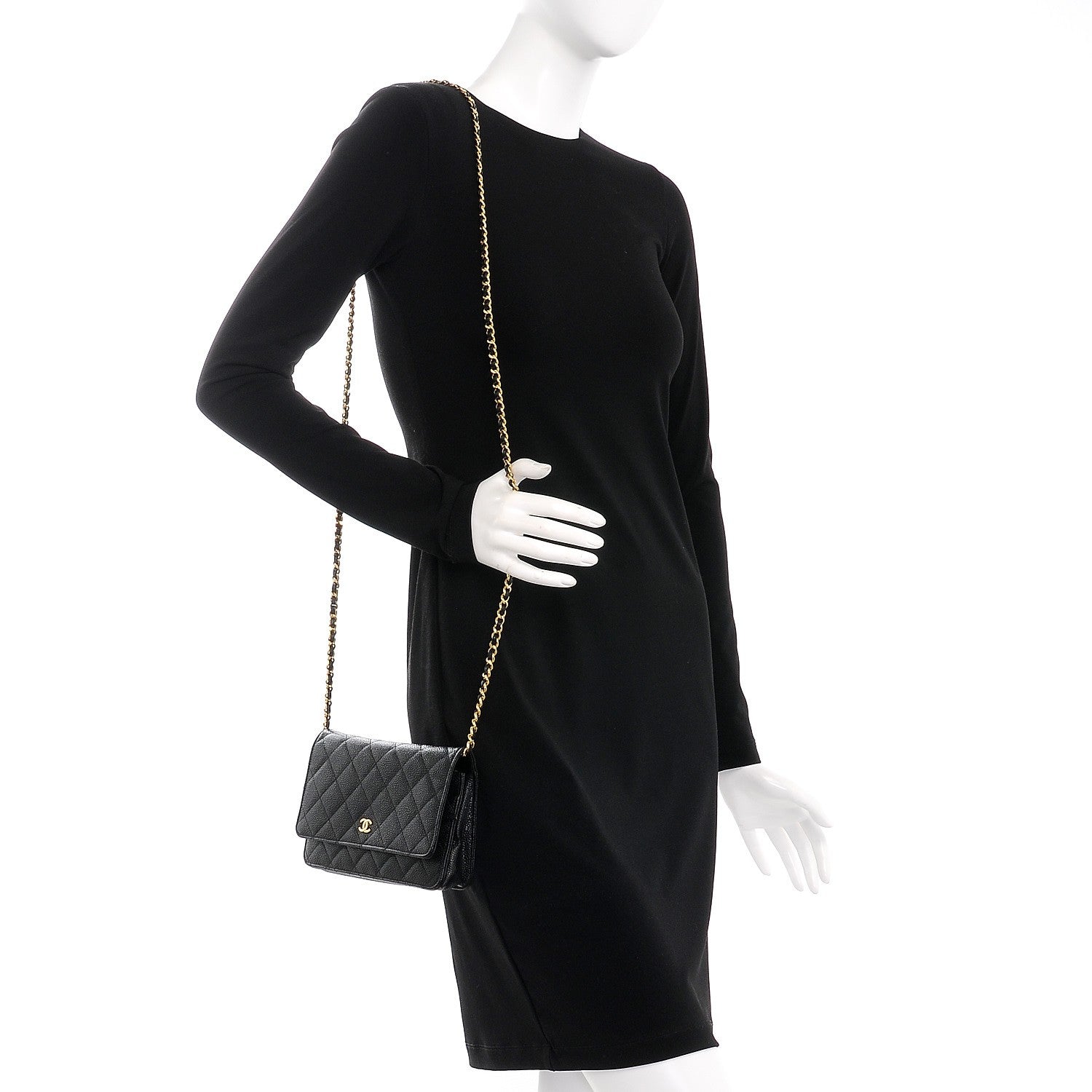 Chanel Caviar Quilted Wallet On Chain WOC Black 2 of 9