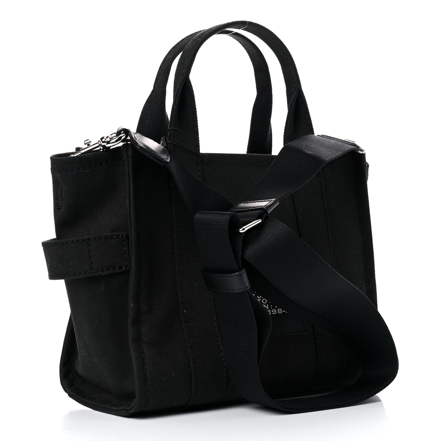Cotton Canvas Mini The Traveler Tote Bag Black