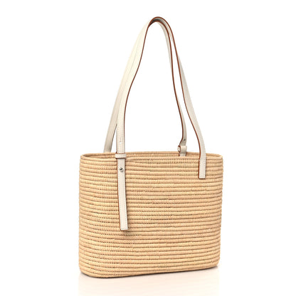 Loewe Raffia Square Small Basket Tote Bag Natural White 3 of 8