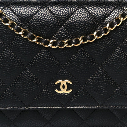 Chanel Caviar Quilted Wallet On Chain WOC Black 9 of 12