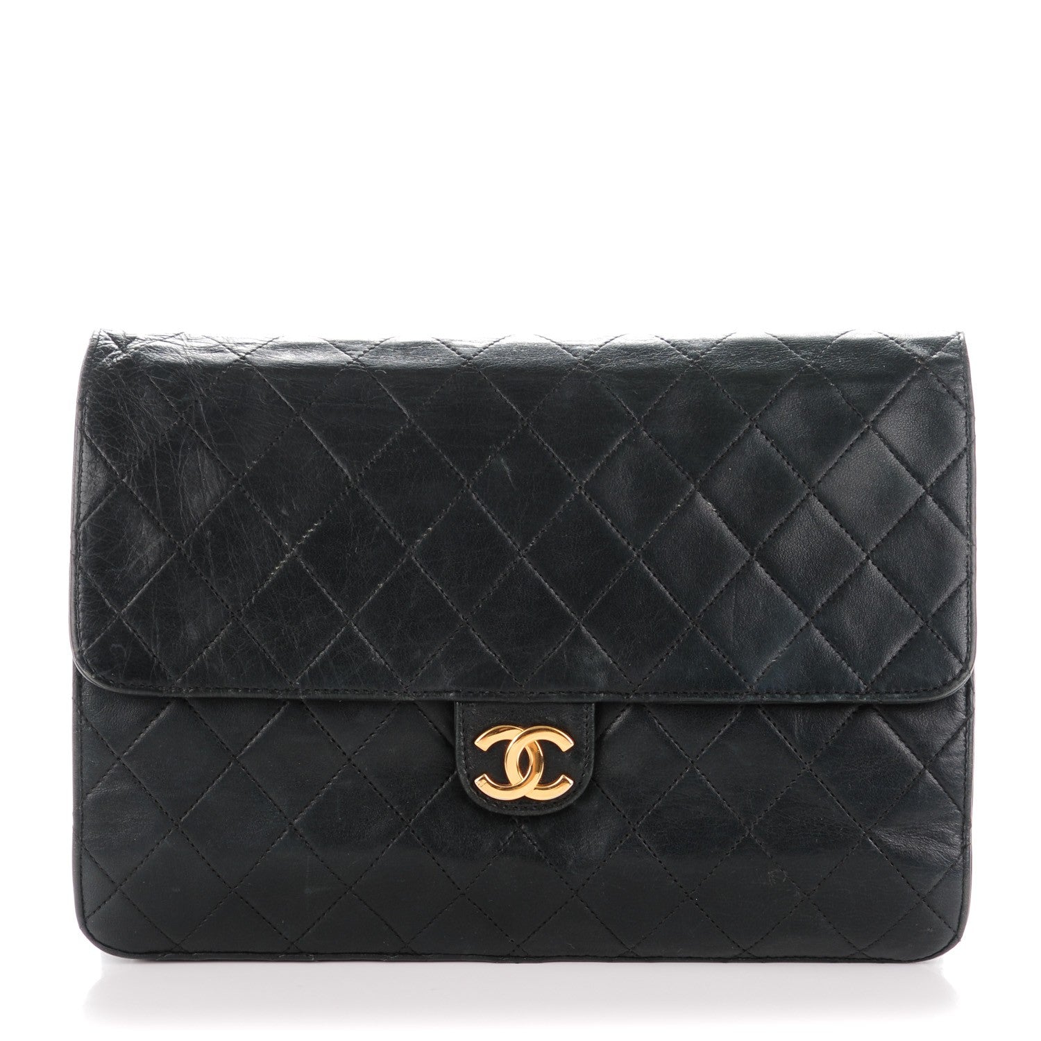 Chanel Lambskin Quilted Medium Single Flap Black 1 of 9