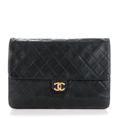 Chanel Lambskin Quilted Medium Single Flap Black 1 of 9