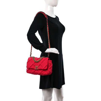 Chanel Jersey Lambskin Quilted Medium Chanel 19 Light Flap Pink 2 of 9