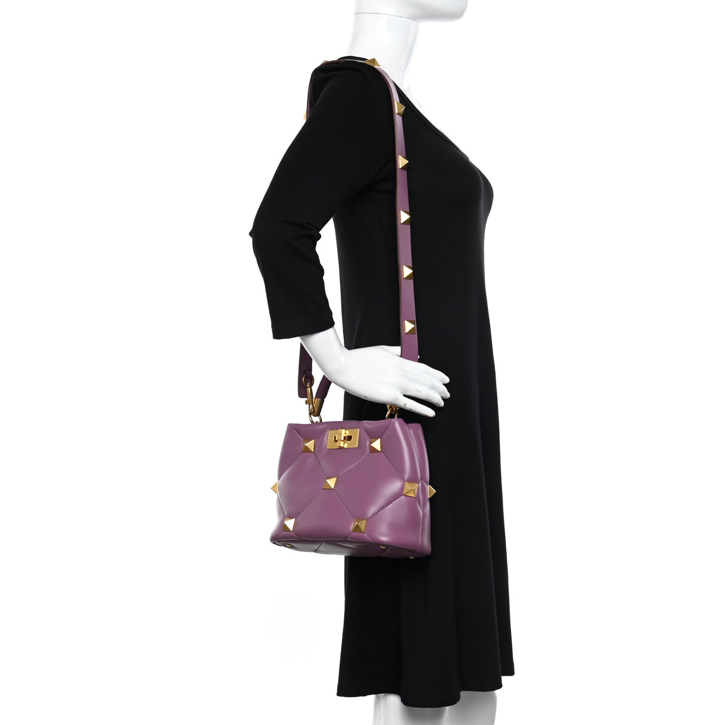 Nappa Small Roman Stud The Handle Bag Prune
