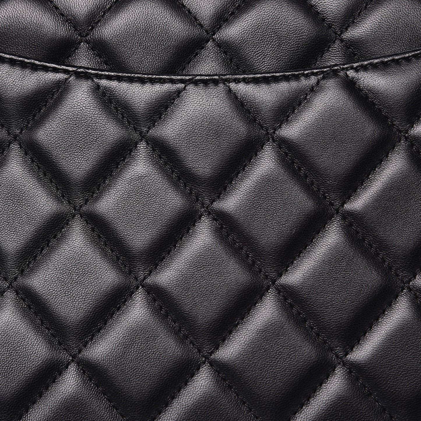 Lambskin Quilted Clutch With Chain Flap Black