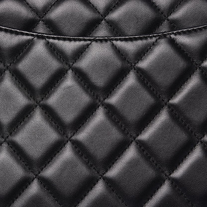Chanel Lambskin Quilted Clutch With Chain Flap Black 9 of 13