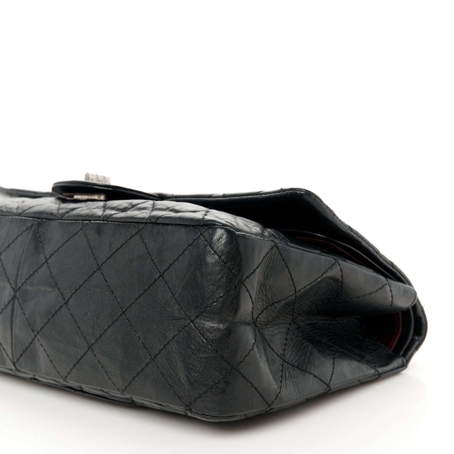Aged Calfskin Quilted 2.55 Reissue 227 Flap Black