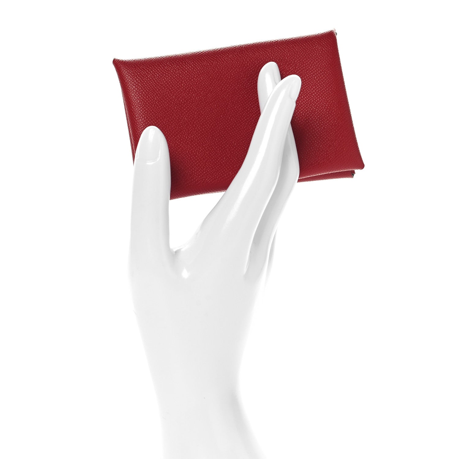 Hermes Epsom Calvi Card Case Rubis 2 of 7