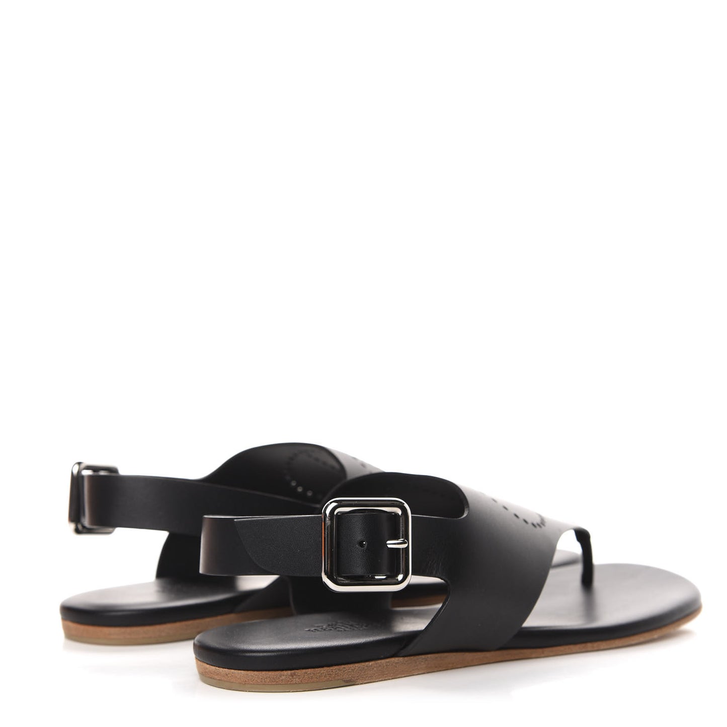 Calfskin Kola Sandals 36.5 Black