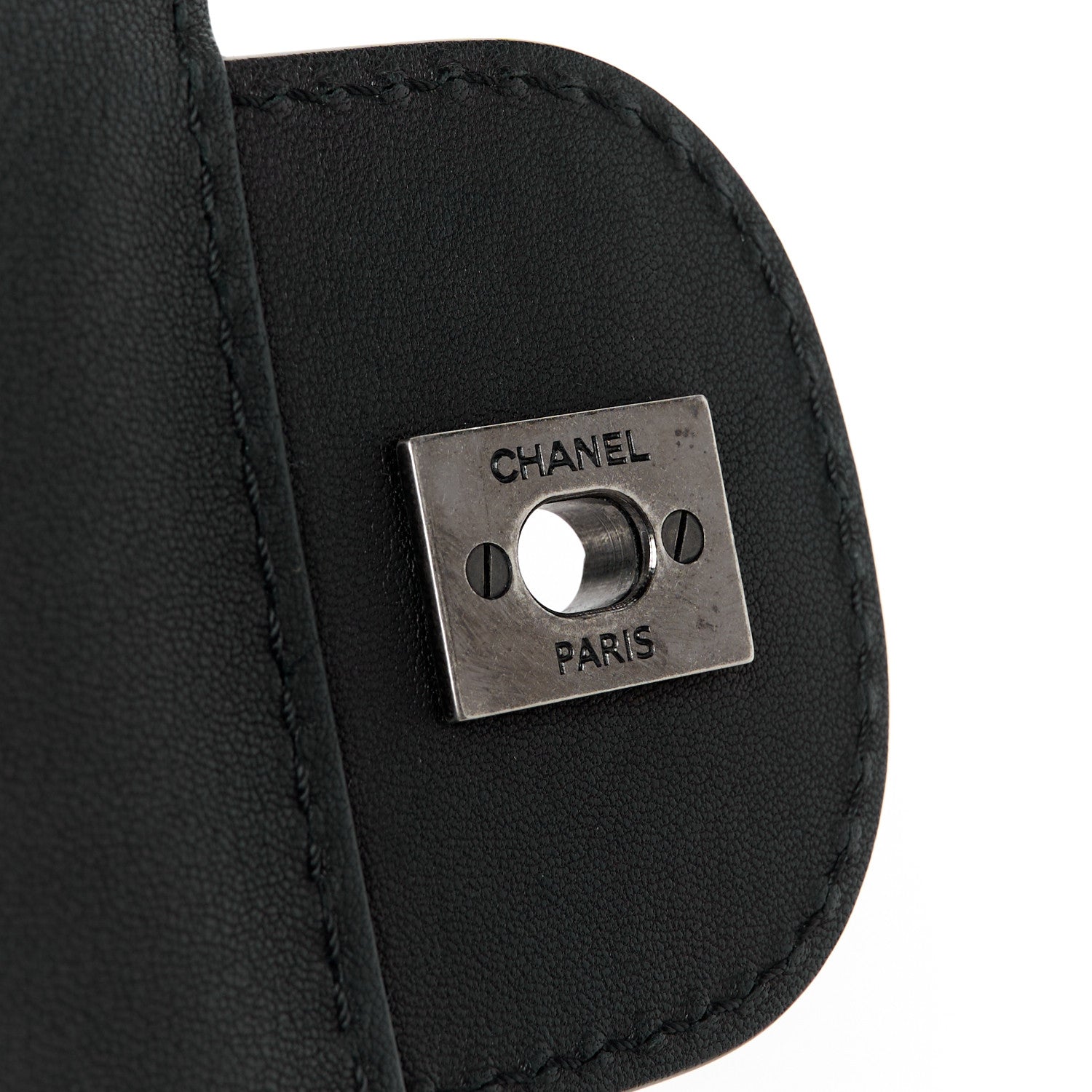 Chanel Metallic Goatskin Quilted Large Rock In Rome Flap Black 7 of 11