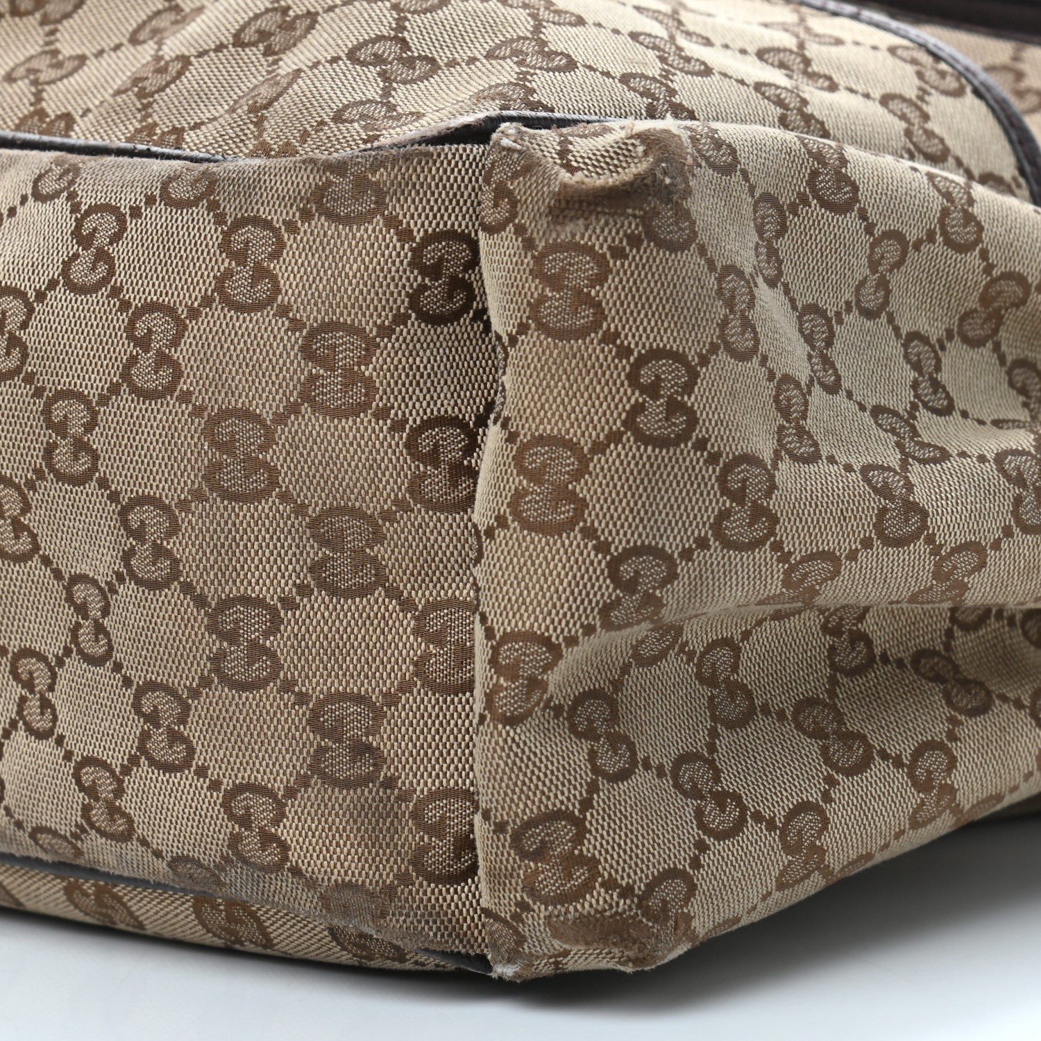 Gucci Monogram Natural Pigskin Large Diaper Bag Beige Ebony Cocoa Dark Chocolate 9 of 12