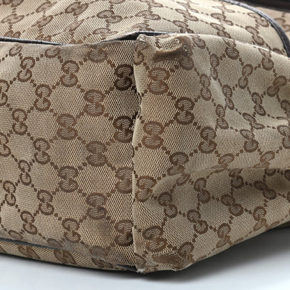Gucci Monogram Natural Pigskin Large Diaper Bag Beige Ebony Cocoa Dark Chocolate 9 of 12