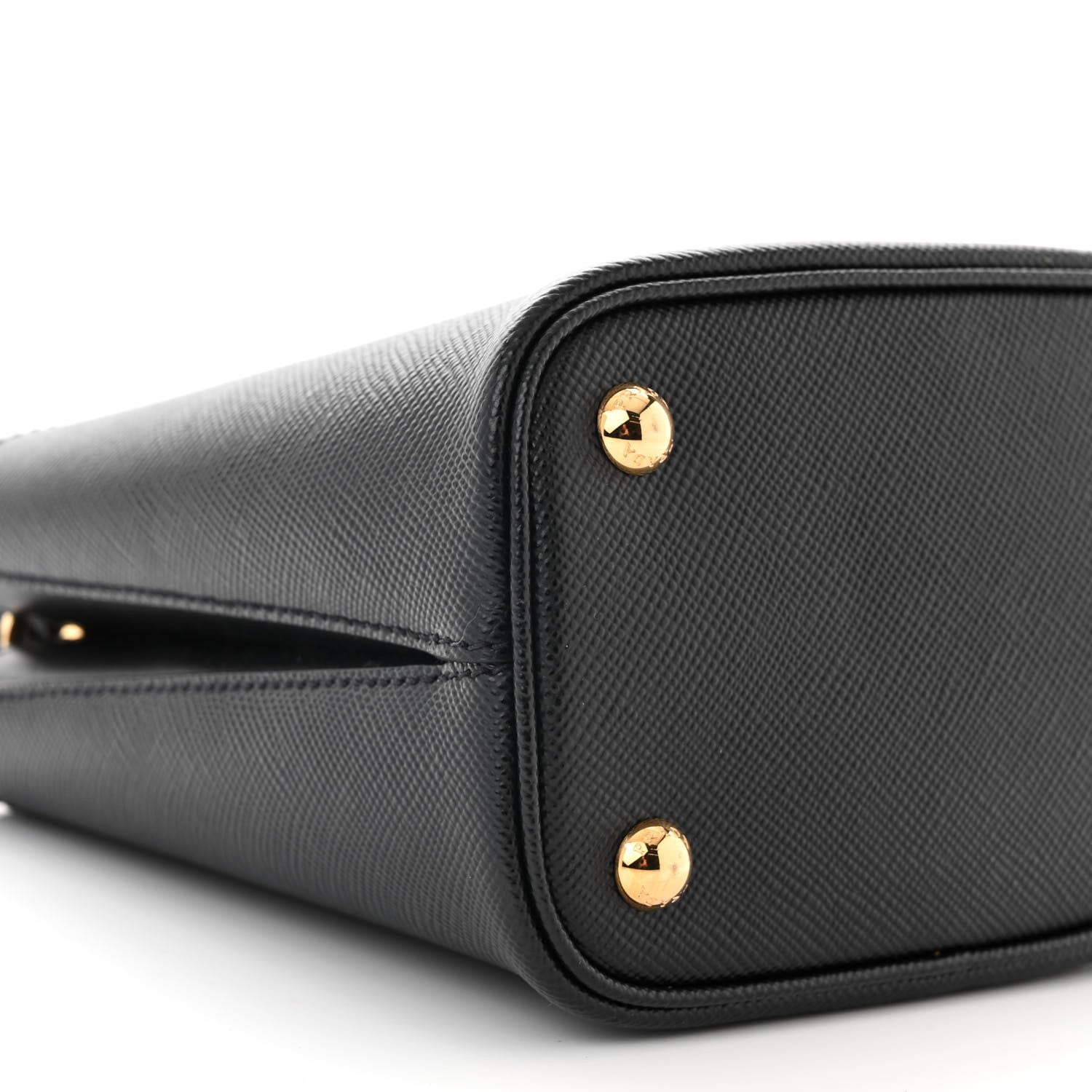 Prada Saffiano Cuir Small Panier Bucket Bag Black Fuoco 8 of 9