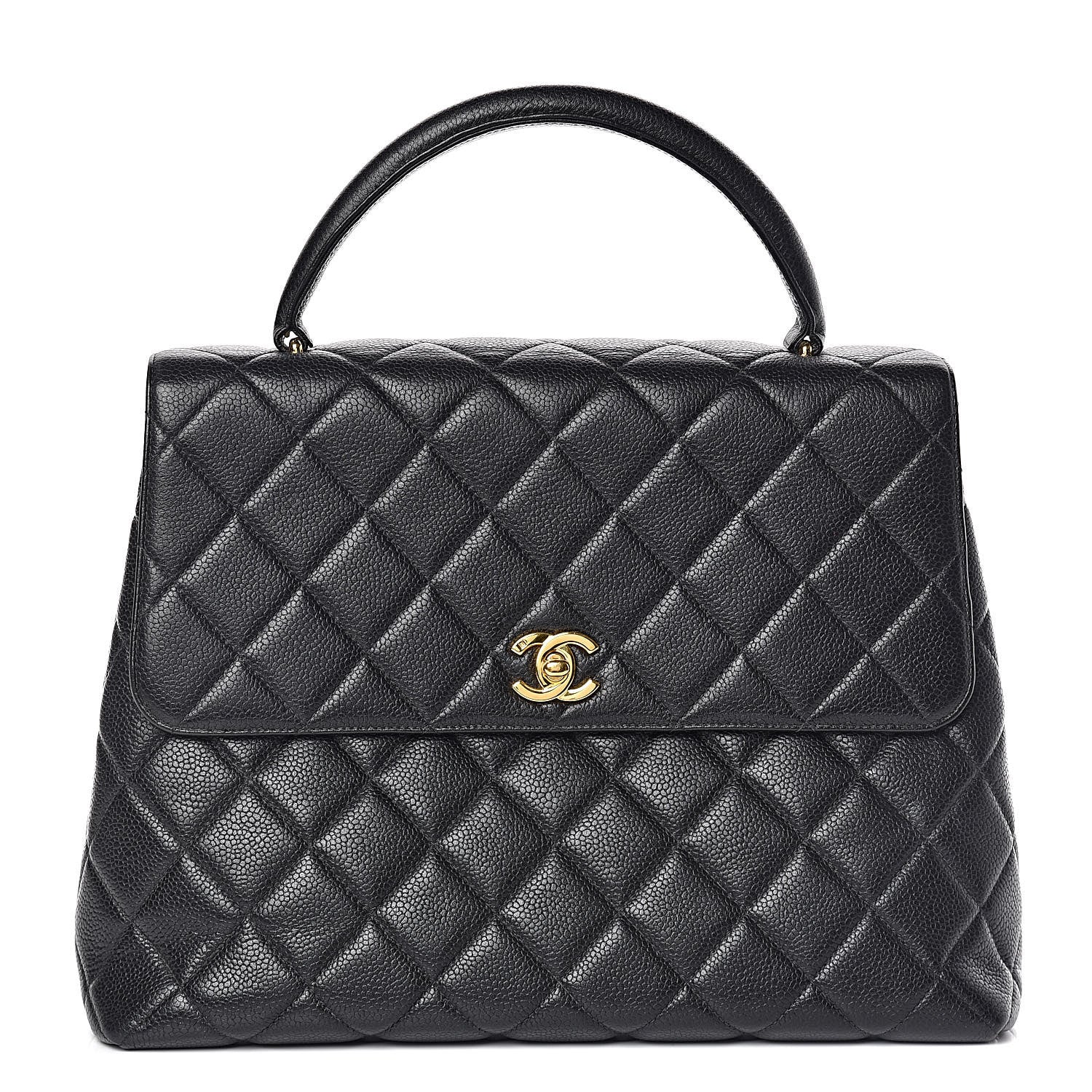 Chanel Caviar Quilted Jumbo Kelly Flap Black 1 of 11