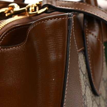 Gucci GG Supreme Monogram Azalea Calfskin Web Large Jackie 1961 Tote Beige Ebony Brown Sugar 16 of 16