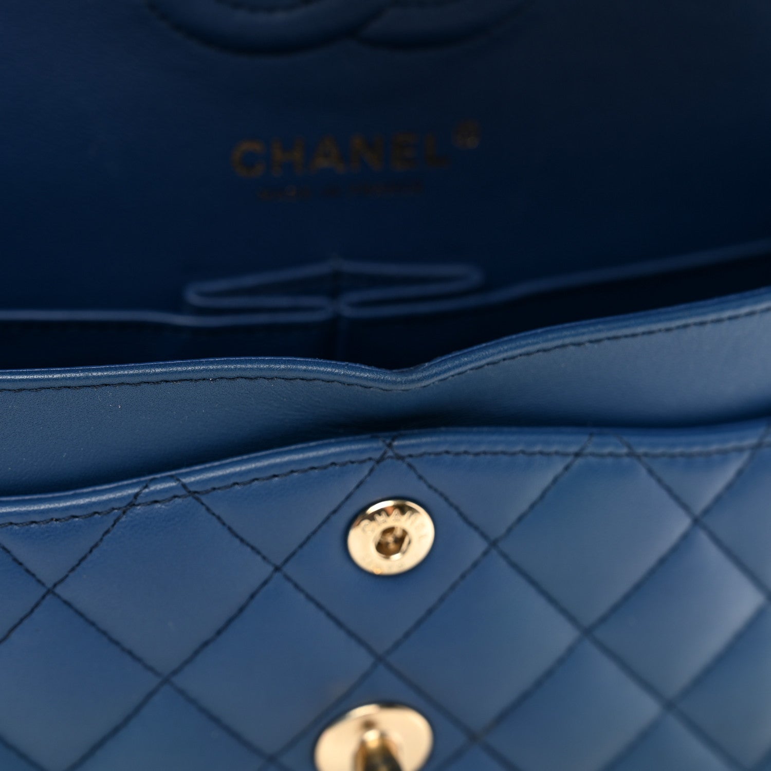 Chanel Lambskin Quilted Small Double Flap Dark Blue 12 of 12