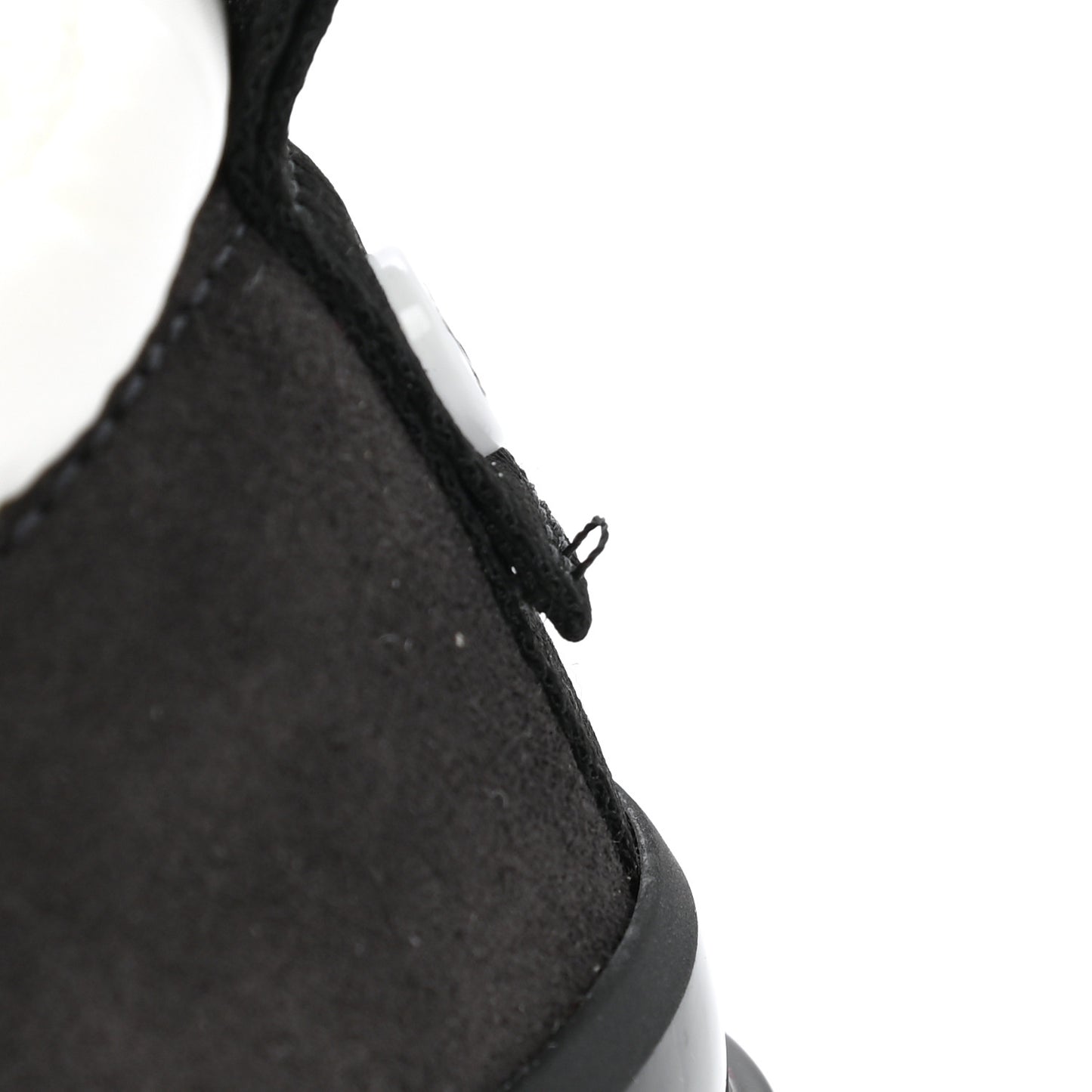 Nylon Suede Calfskin CC Sneakers 37.5 White Dark Grey