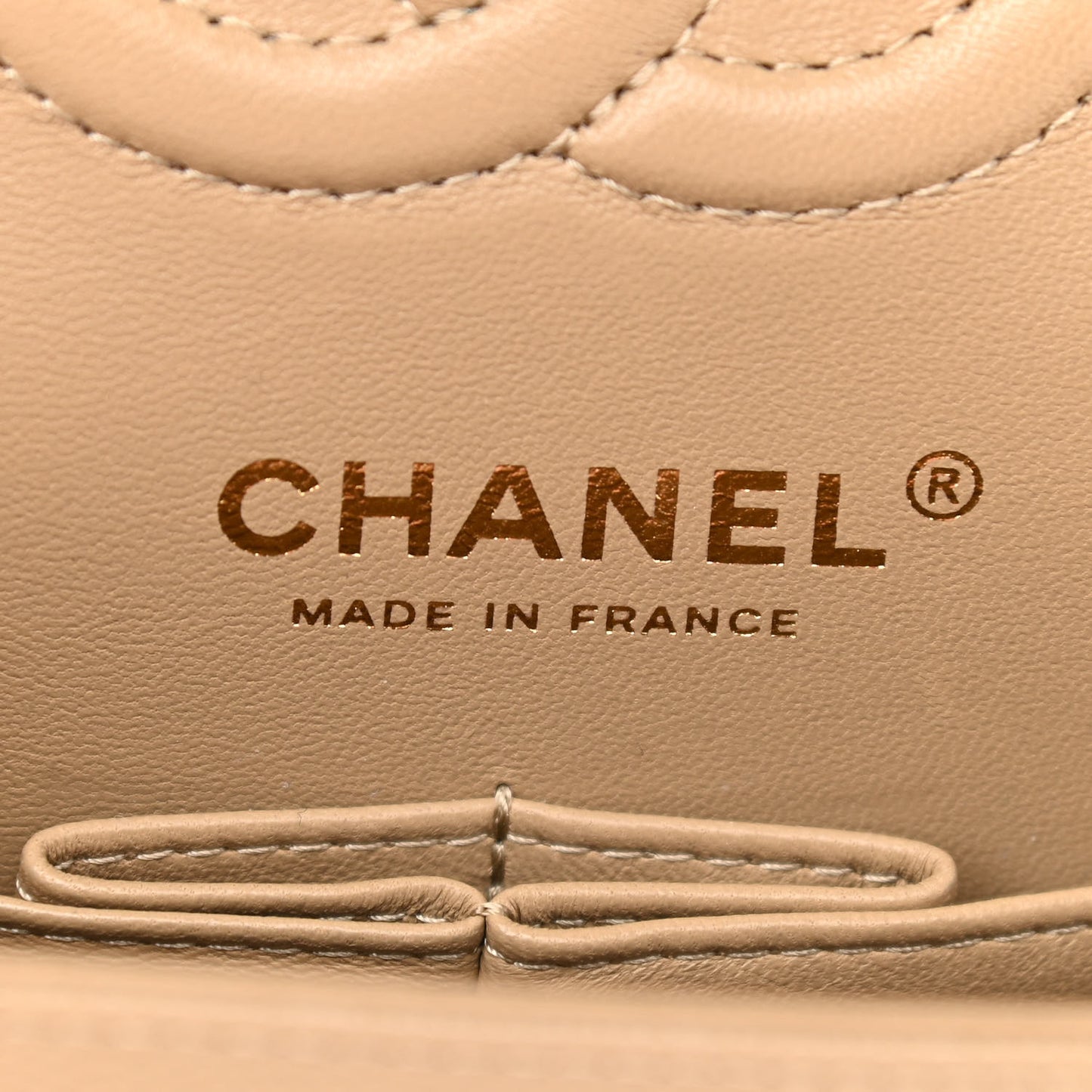 Caviar Quilted Small Double Flap Dark Beige