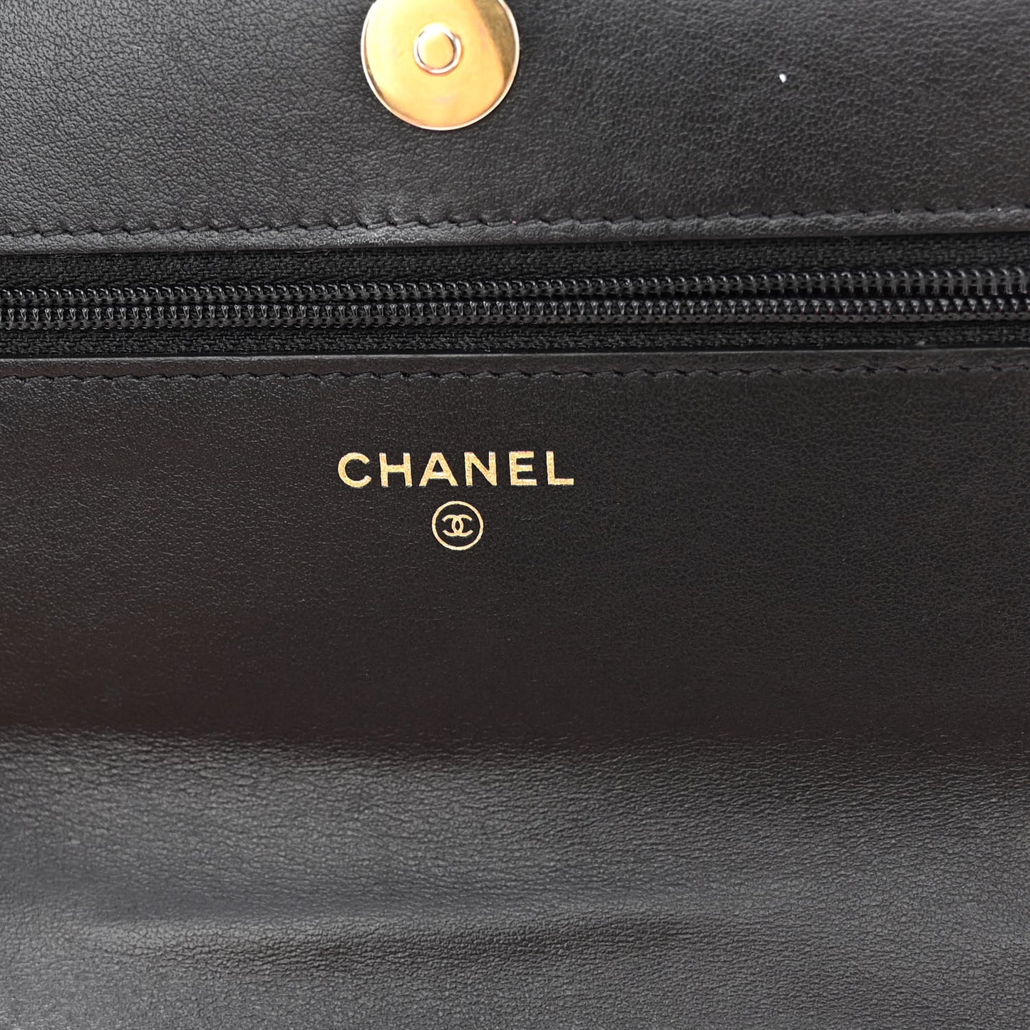 Fabric Printed Chanel 19 Wallet On Chain WOC Black Multicolor