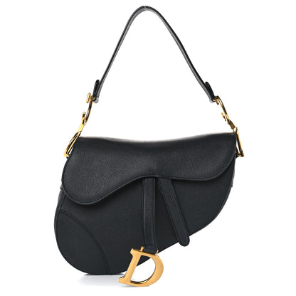 Christian Dior Grained Calfskin Saddle Bag Black 1 of 10