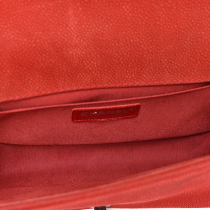 Chanel Iridescent Caviar Quilted Medium Boy Flap Red 5 of 13