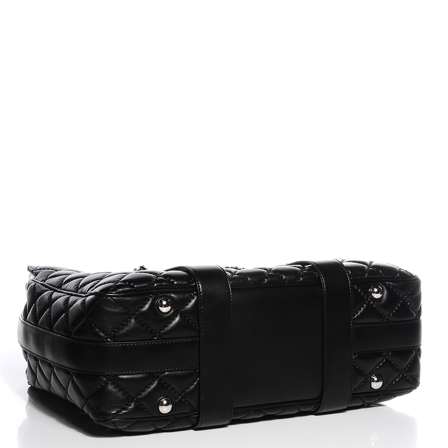 Chanel Lambskin Quilted Large Easy Carry Shopping Tote Black 4 of 9