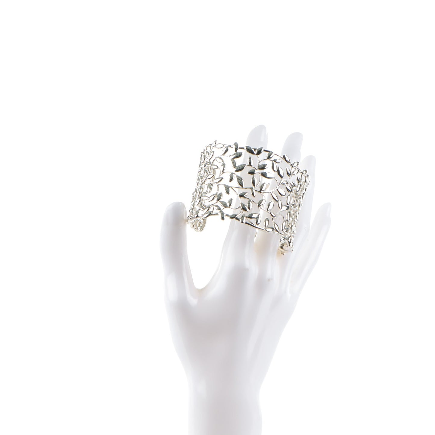 Sterling Silver Wide Paloma Picasso Olive Leaf Cuff Bracelet