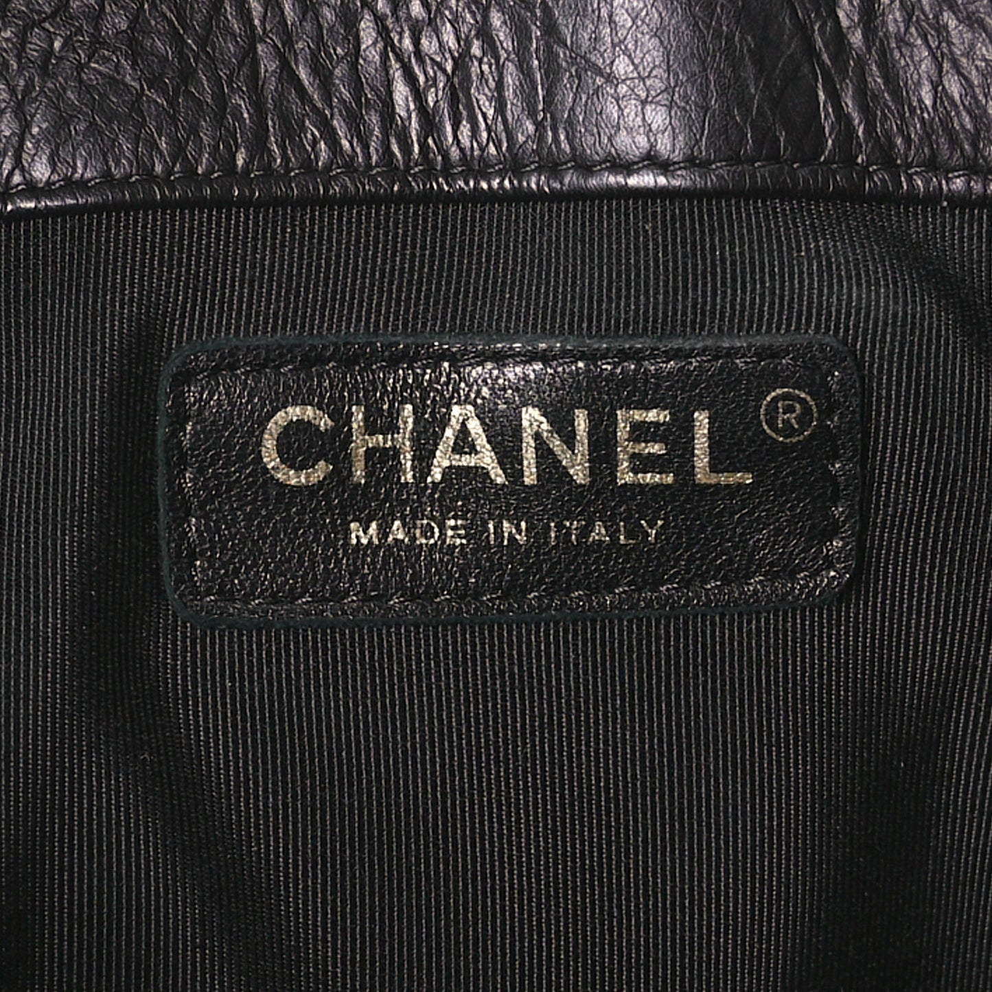 Iridescent Crumpled Calfskin Coco Pleats Drawstring Bag Black