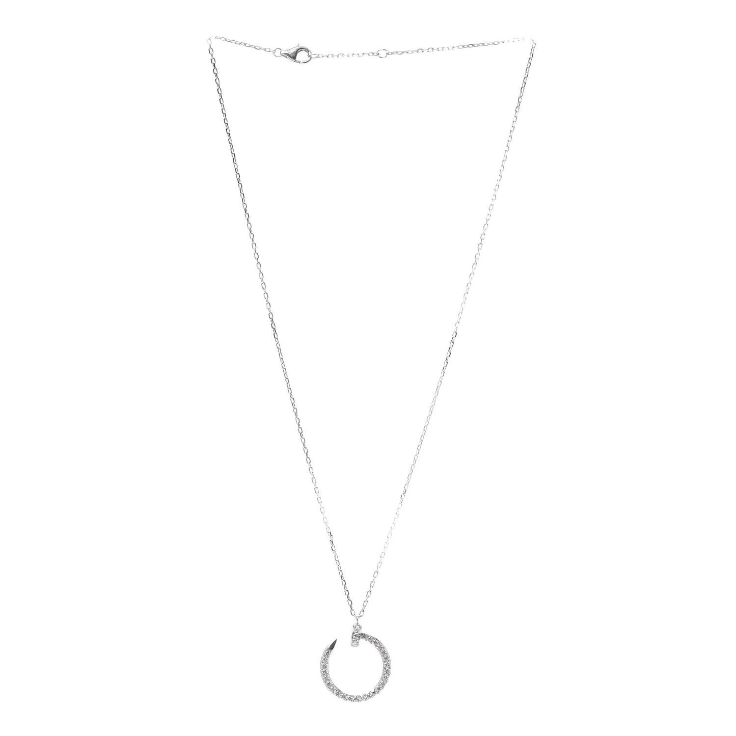 18K White Gold Diamond Juste Un Clou Paved Pendant Necklace