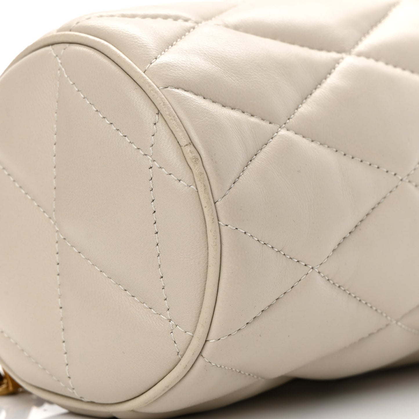 Lambskin Monogram Mini Sade Tube Bag Crema Soft
