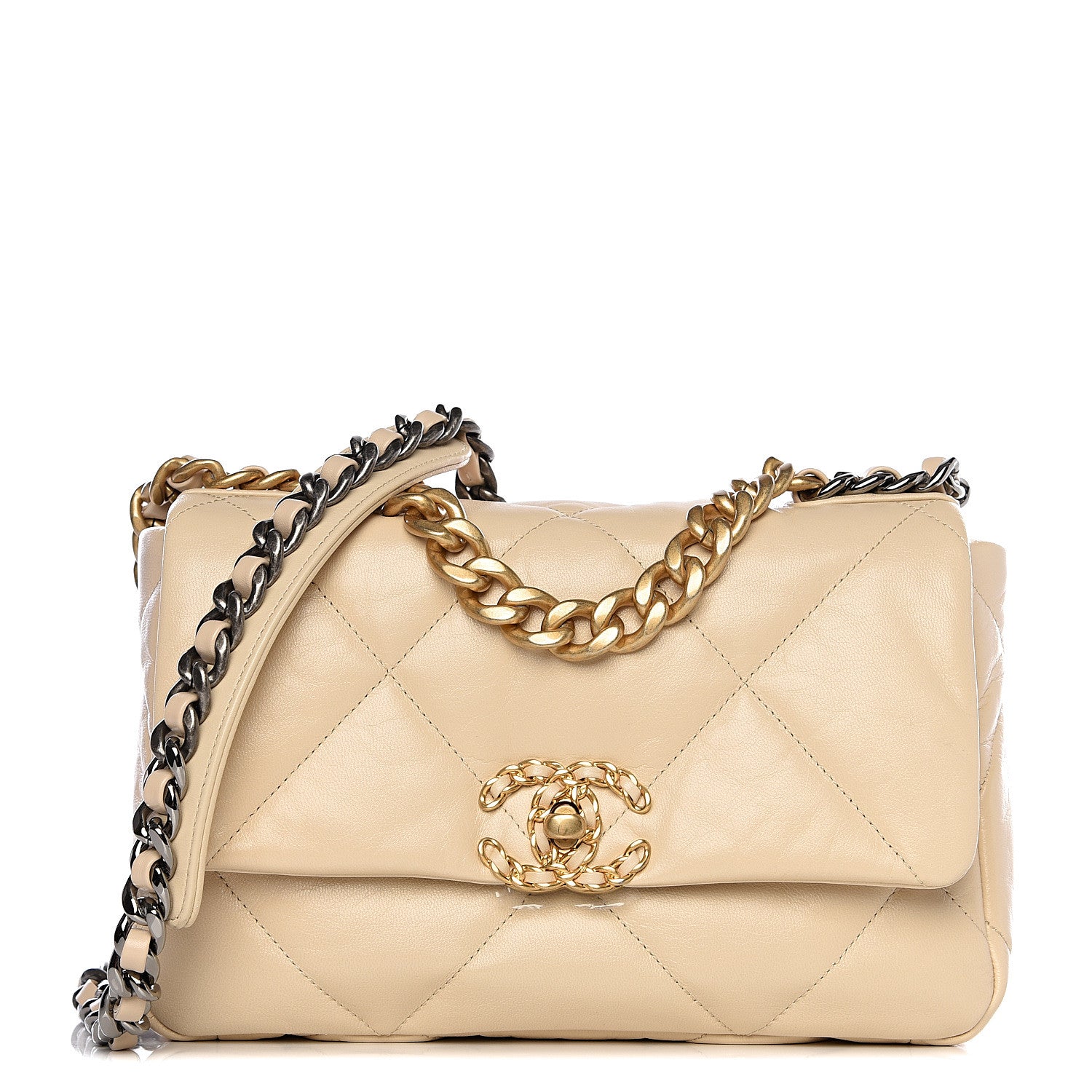 Chanel Goatskin Quilted Medium 19 Flap Light Beige 1 of 10